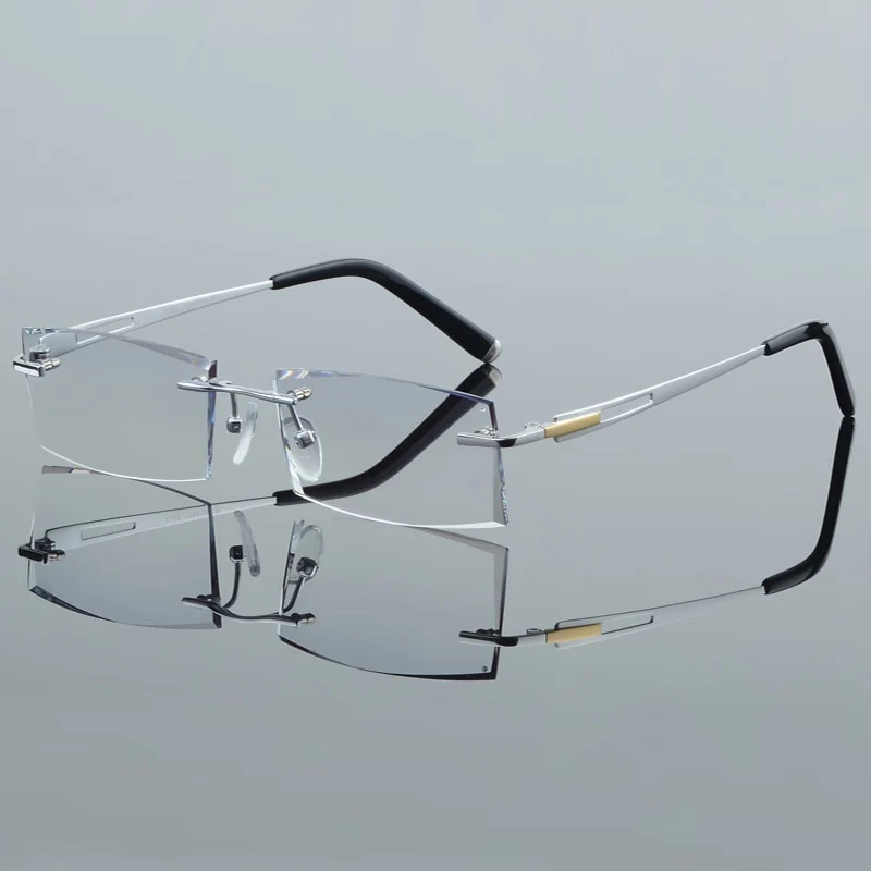 Очки мужские без оправы модная титановая оправа для очков украшение из страз