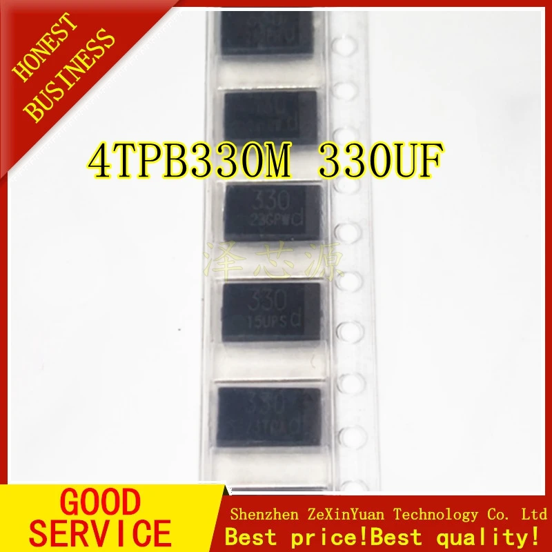 1000 шт./лот SMD 4 в 330 мкФ танталовый конденсатор с низким ESR 4TPB330M может заменить OE128