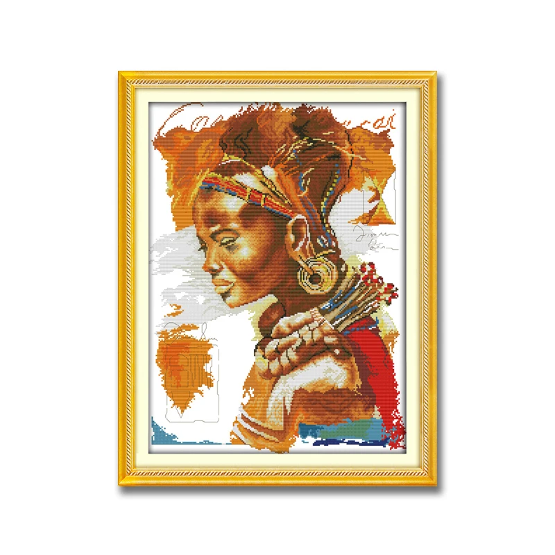 Африканский женский рисунок счетный принт на холсте DMC 11CT 14CT наборы DMS вышивка