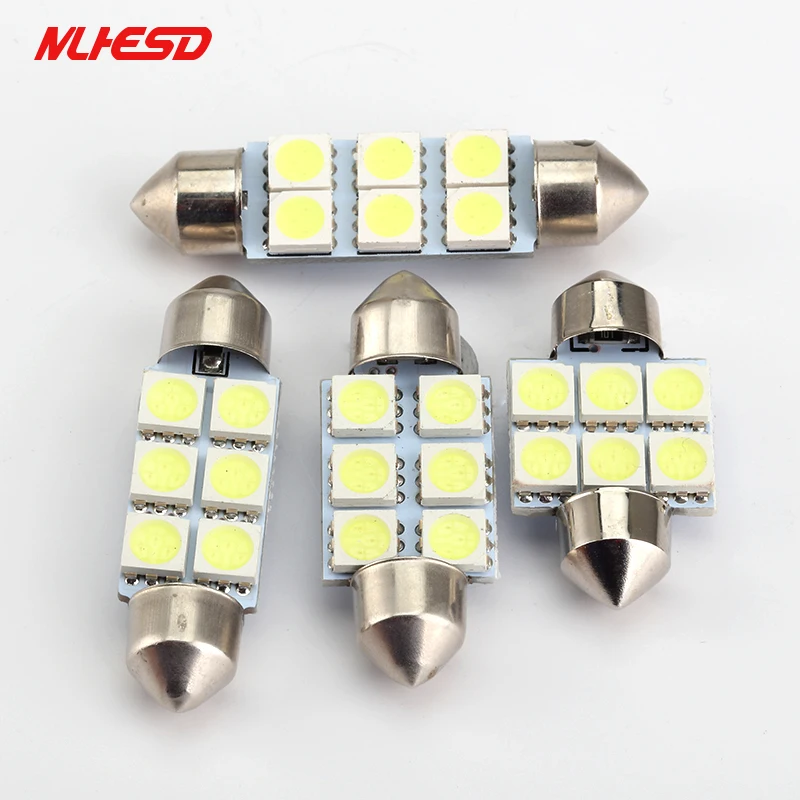 100 шт. c5w светодиодный 31 мм 36 39 42 Festoon 5050 6SMD авто номерного знака светильник укрыты