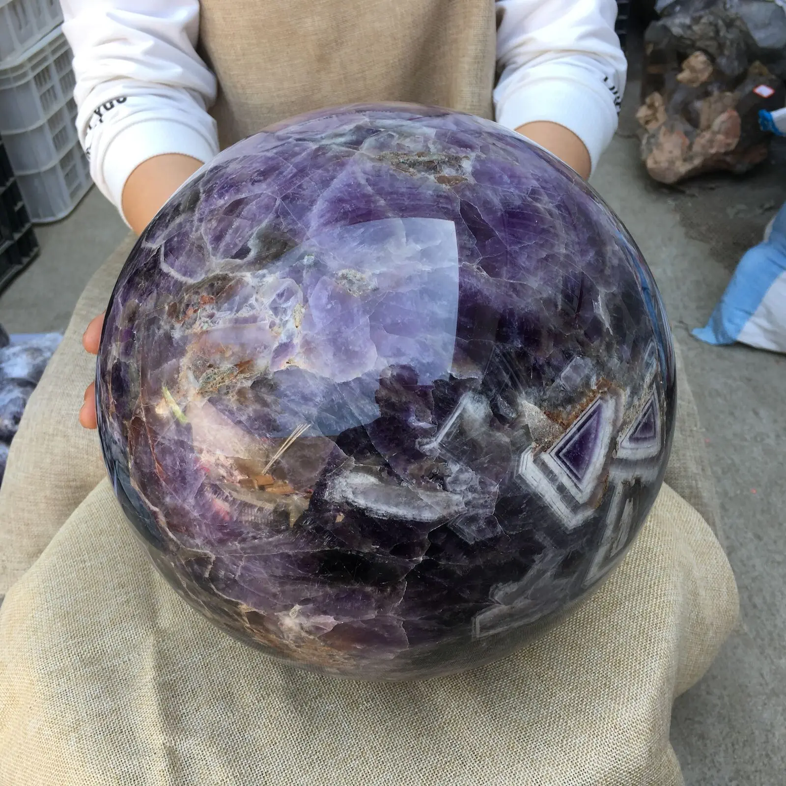 

250 мм, большой размер, натуральный мечтательный кварцевый хрустальный шар, исцеляющий натуральные камни и минералы