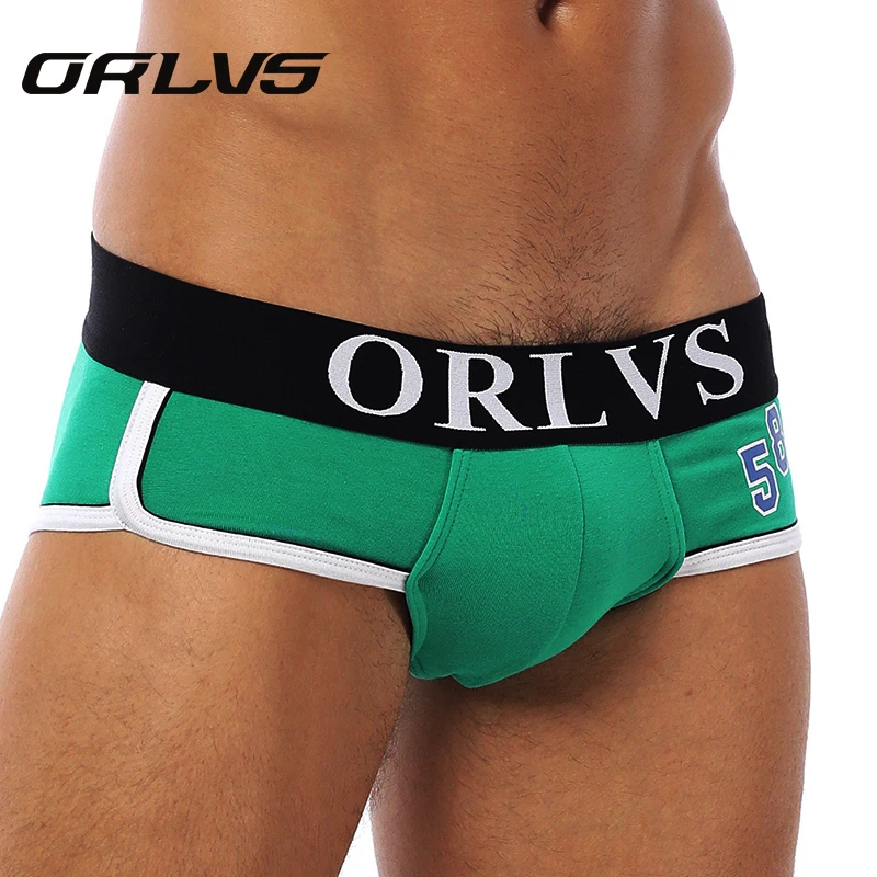 ORLVS OR39 Men's ❘' style Colorful Breathable Big U-touch Briefs Environmental Male Wear-resisting Pure Cotton Gay Underpants |