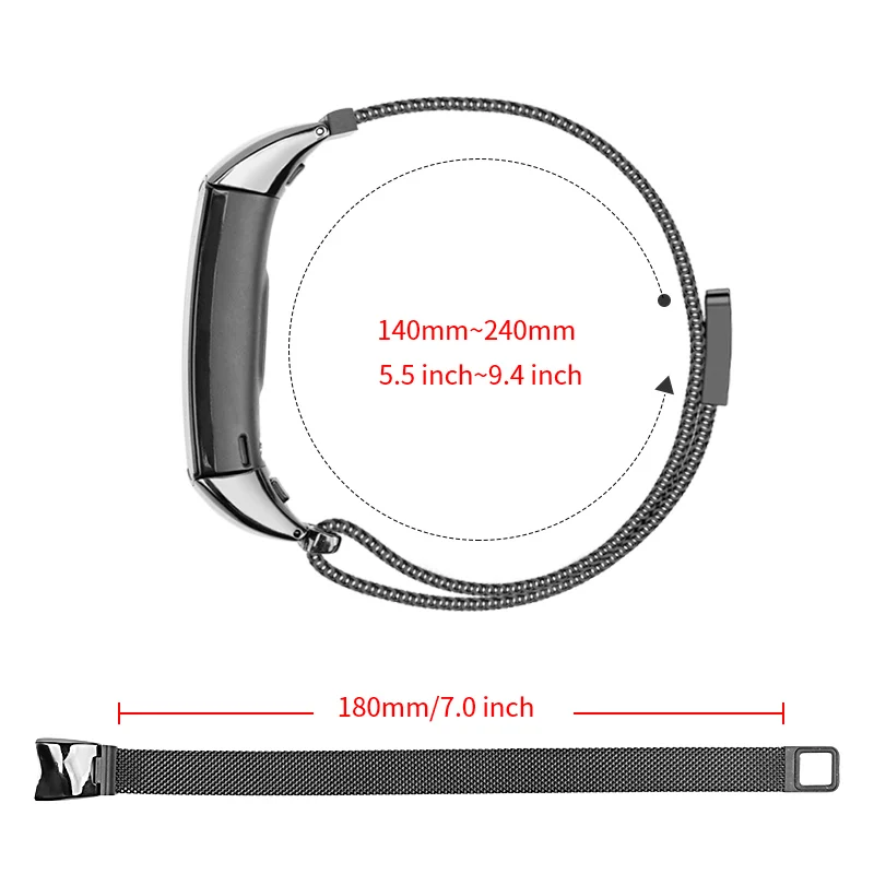 Миланская группа Loop For Honor Band 4 5 Ремешок из металла Для Huawei Honor Band 4 Браслет из нержавеющей стали Браслет Для чести Band 5