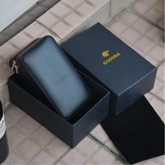 Red Line Cohiba COHIBA Дорожный Чехол для сигар черная кожа и дерево кедра с подкладкой коробка мини-хьюмидор для 6 сигар - Цвет: Red Line Cohiba