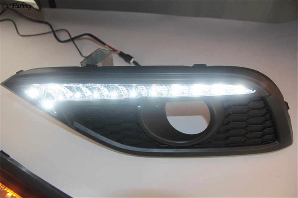 Автомобильный мигающий 1 комплект 12 В ABS светодиодный DRL Дневной ходовой свет Дневной свет с желтым сигналом поворота лампа для Honda CRV CR-V 2012 2013