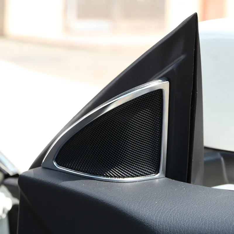 2 шт. ABS хромированный аксессуар отделка рамы дверного динамика 3D наклейки для