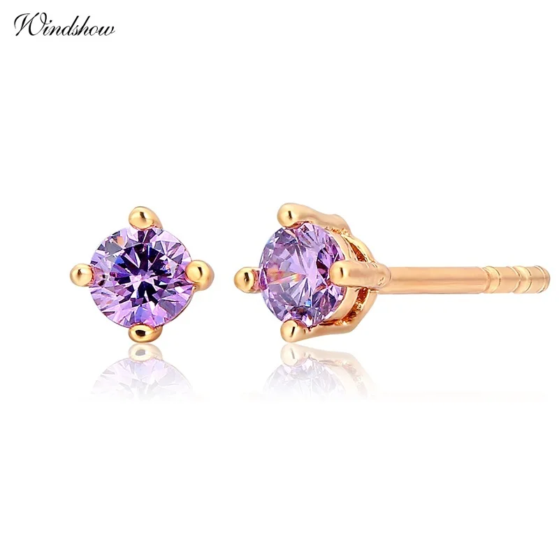 Серьги гвоздики с круглыми фианитами 8 цветов|small stud earrings|stud earringsstud earrings for women |