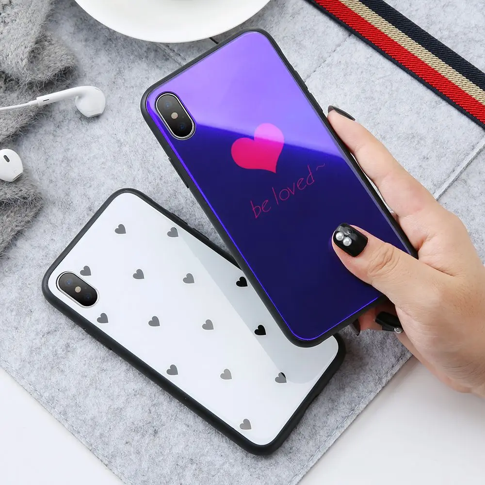 KISSCASE закаленное Стекло чехол для iPhone 8 плюс милые случаи мобильного телефона