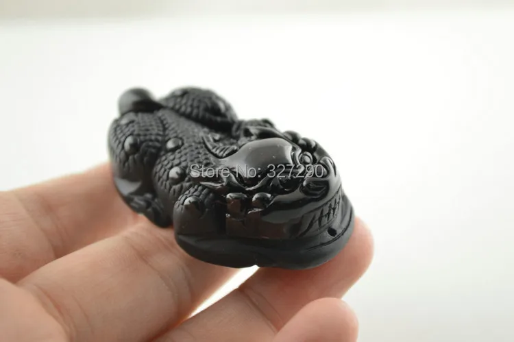 Горячая продажа натуральный кристалл камень назад обсидиан резные кулоны Pixiu Lucky