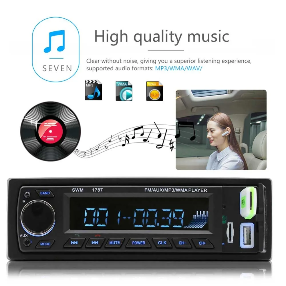 Автомобильное радио кабель для внешнего стереосигнала USB FM TF радио Bluetooth громкой связи Bluetooth гарнитура для Авто 1 din приемник MP3 мультимедиа Автомагнитола