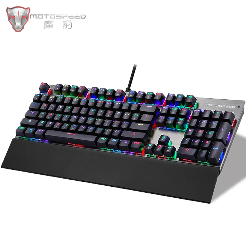 Motospeed CK108 игровая механическая клавиатура RGB с подсветкой светодиодный с защитой от привидения синий/черный переключатель Проводная клавиатура для компьютера PC gamer