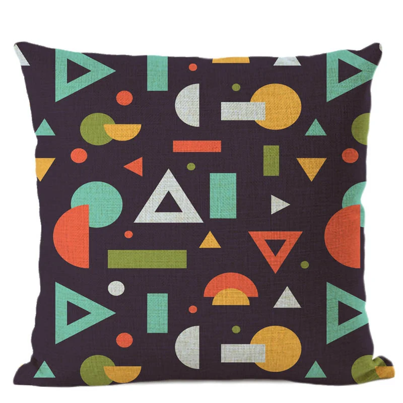 Наволочка для подушки с геометрическим принтом симпатичная красочная хлопковая