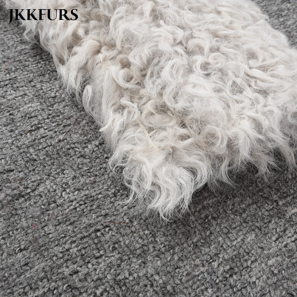 

2019 Women's Real Mongolia Lamb Fur Scarf Women Winter Neck Warm Genuine Natural Fur Neckerchief Length 80cm S7478