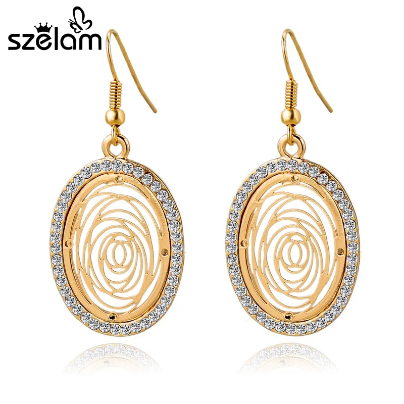 Szelam 2019 Винтажные серьги золотого цвета для женщин корейские круглые с