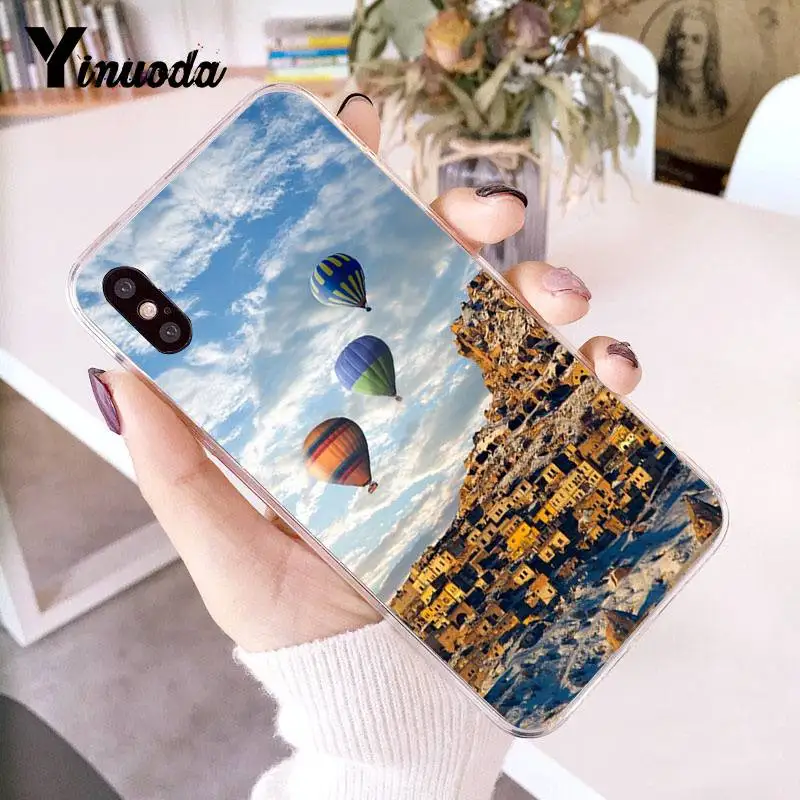 Чехол для iphone 13 7 6 чехол Sceneary Goreme town Турция телефонный с воздушным шаром 8 6S Plus X 5S SE