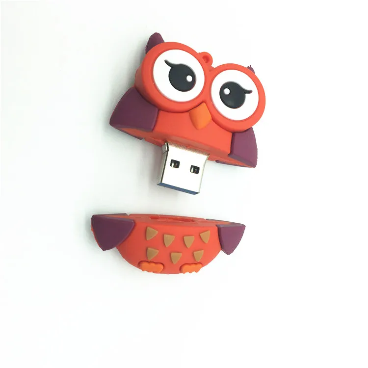 Новое поступление 4 ГБ 8 16 32 64 флешка силиконовая мини сова usb карта памяти милый u