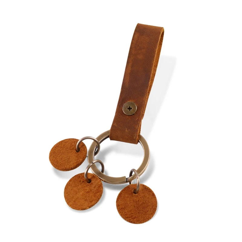 Высококачественный мужской брелок с крючком из воловьей кожи Crazy Horse для