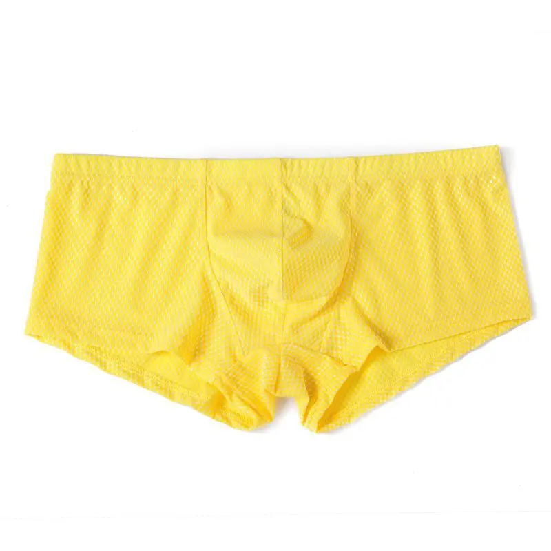 B Yellow Сексуальное мужское нижнее белье, мужские боксеры, шорты, мужские трусы для мужчин, дышащие Cueca Calzoncillos Homber боксеры для мужчин - Цвет: B Yellow