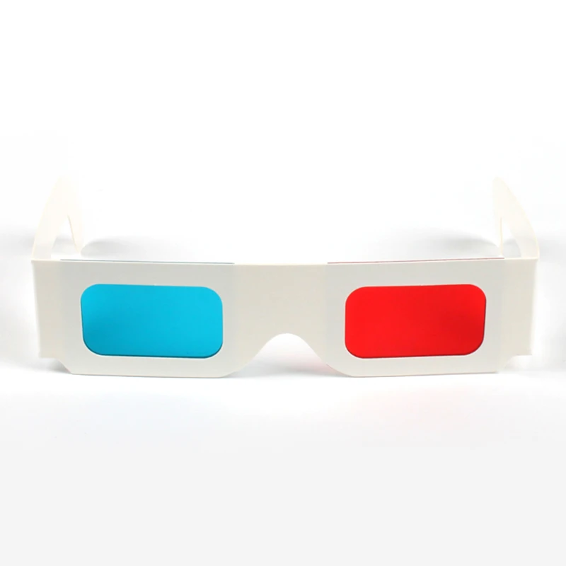 300 шт. новейшая бумажная оправа 3D очки красного синего/голубого цветов