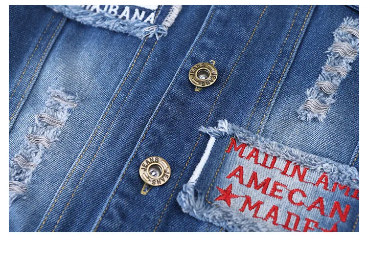 Girls Casual Cartoon Denim Vests Waistcoats Autumn Children Printed Fashion Vest Girl Jeans Outdoor Waistcoat