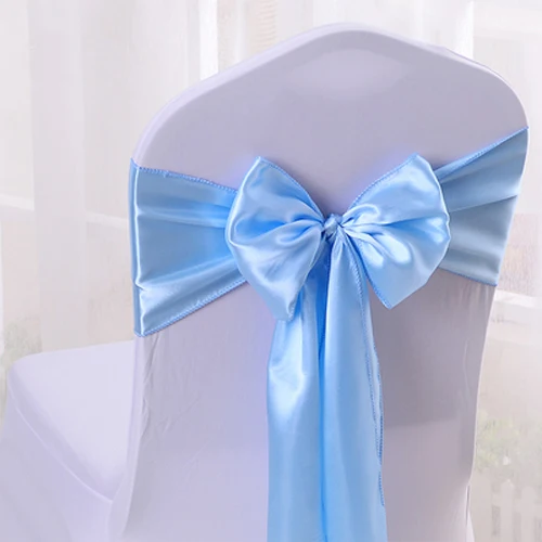 Sky blue Регулируемый галстук-бабочка ленты декоративные пояса для стула аксессуары банкетное сиденье декоративные пояса для свадьбы поставка крышка стула бант - Цвет: Sky blue