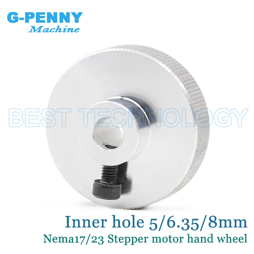 Nema17 Nema23 stepper motor hand wheel 5mm 6.35mm 8mm inner hole Nema 17 Nema 23 motor handwheel for dual / double shaft motor