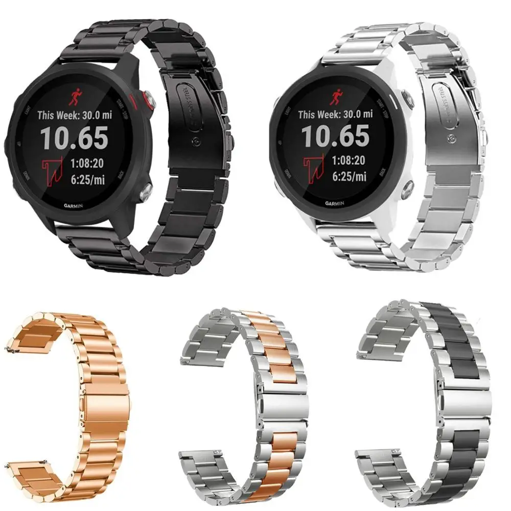 20 мм ремешок из нержавеющей стали для Garmin Forerunner 245/245 M/Garmin Vivoactive 3 ремешок для часов Миланская петля спортивный браслет