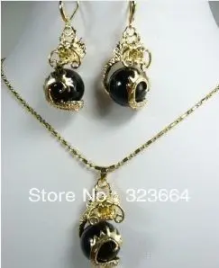 Очаровательный черный дракон кулон ожерелье серьги набор|necklace earring set|earrings setearring