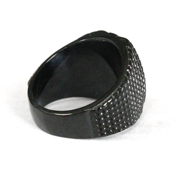 Прямая поставка Размер 7 ~ 13 черное кольцо с якорем из нержавеющей стали 316L