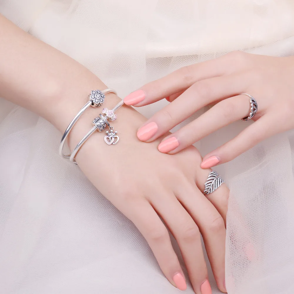 Jewelrypalace стерлингового серебра 925 ажурный цветок бисер Подвески Fit Браслеты