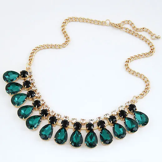 Color B Ahmed Jewelryy новая мода драгоценный камень массивное золотое ожерелье и ожерелье с подвесками для женщин - Окраска металла: Color B