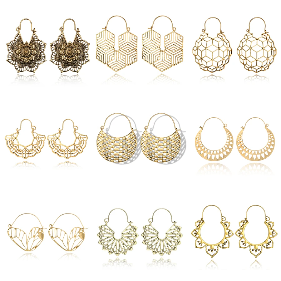 Женские Висячие серьги docona золотистые треугольные подвески в античном стиле