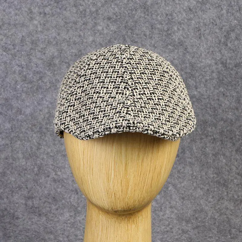 Полный льняного трикотажа Козырек Кепка шляпа с полями для женщин и мужчин