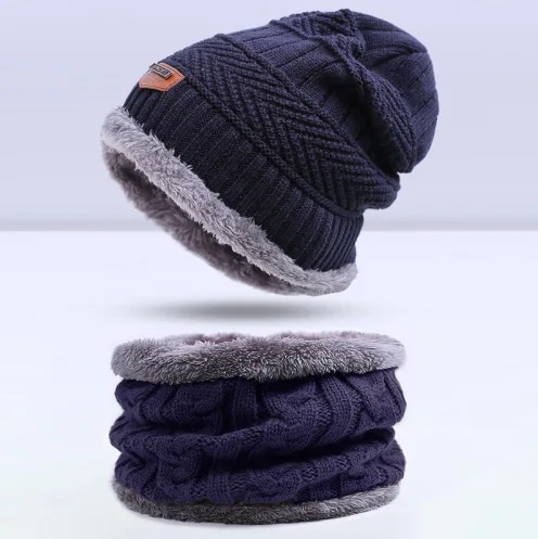 Blue Iwinter, новая мода теплые Кепки Skullies шапочки зимняя шапка для Для женщин унисекс Кепки шапочка вязаная Кепки S Открытый Спорт теплую шапку - Цвет: Blue