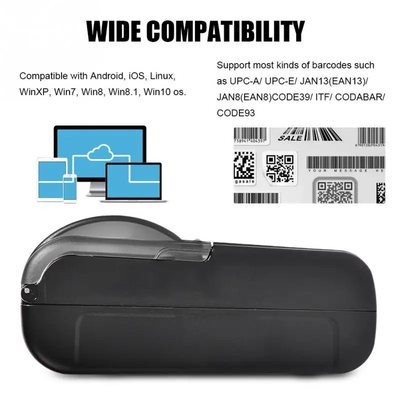 Мини USB Bluetooth Термальный чековый принтер POS печать для iOS Android Windows Linux UK Plug|Принтеры|