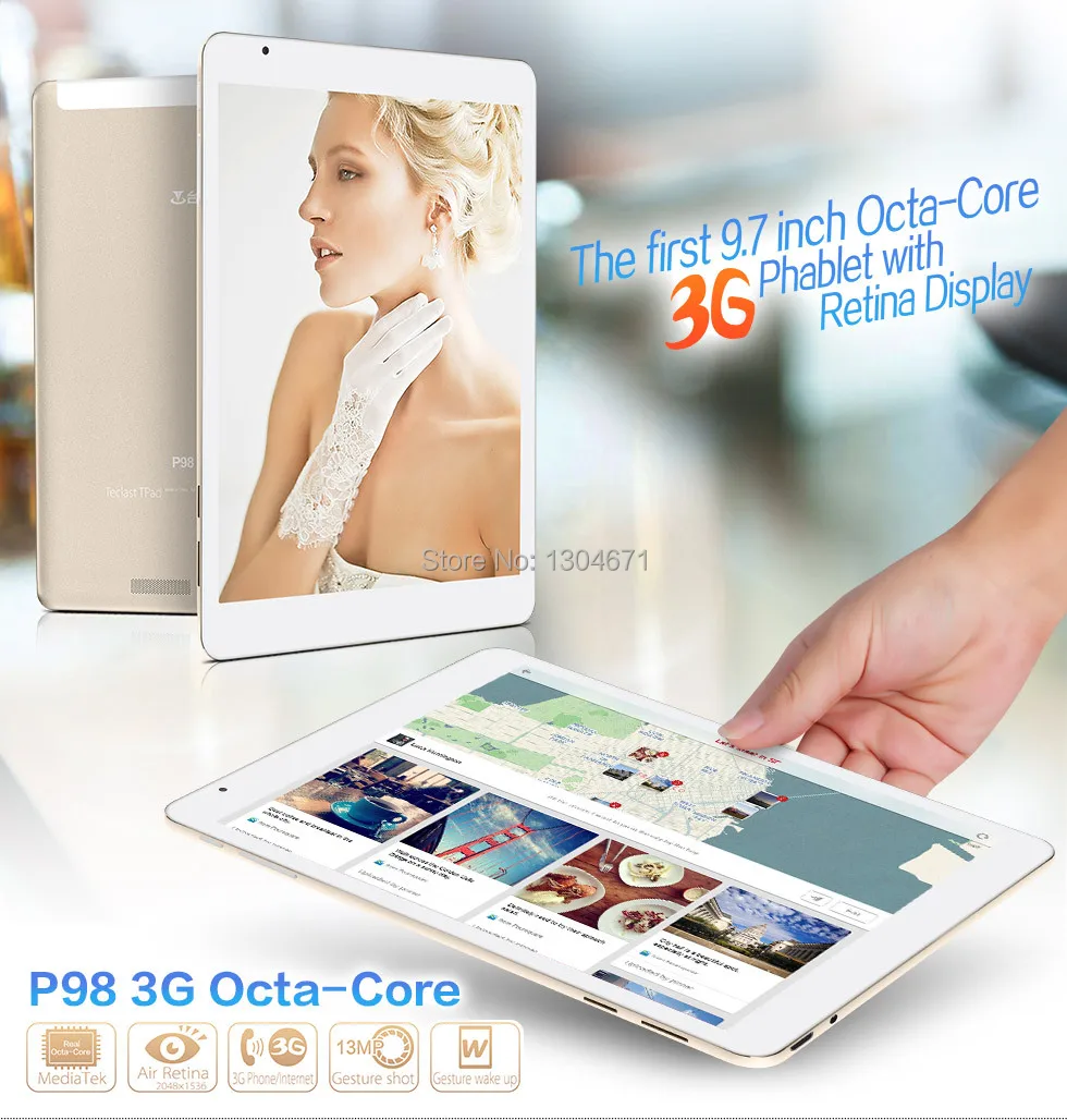 Teclast P98 планшет с 9 7 дюймовым дисплеем восьмиядерным процессором MTK8392 13 МП ОЗУ 2 Гб