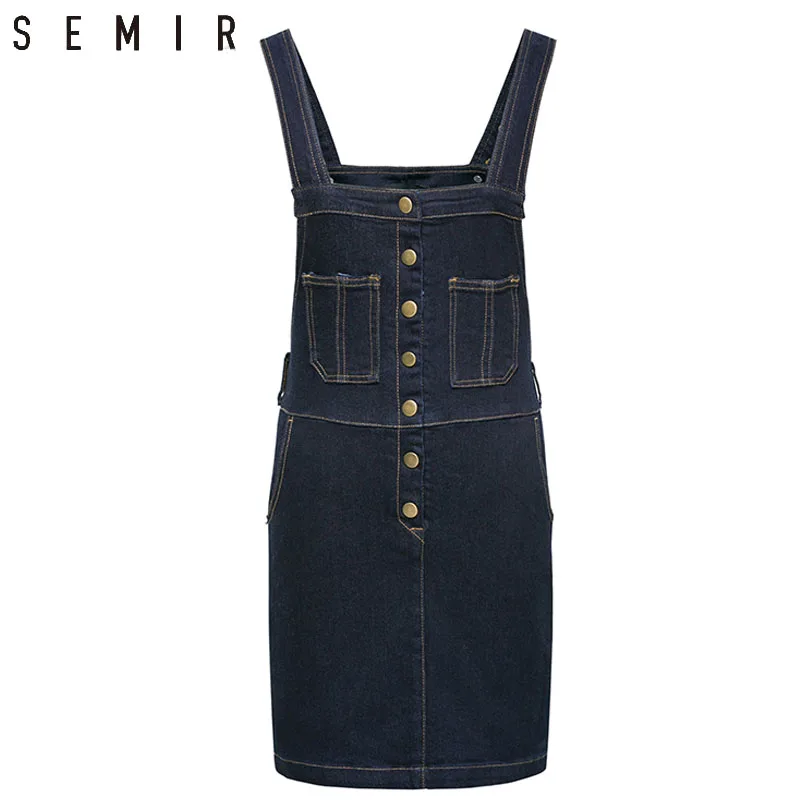 SEMIR платье 2018 новое летнее поступление джинсовые платья спереди Набор пуговиц