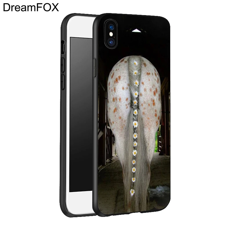 DREAMFOX L186 Horse Series Black Soft TPU Silicone Case Cover For Apple iPhone 11 Pro XR XS Max X 8 7 6 6S Plus 5 5S 5G SE |