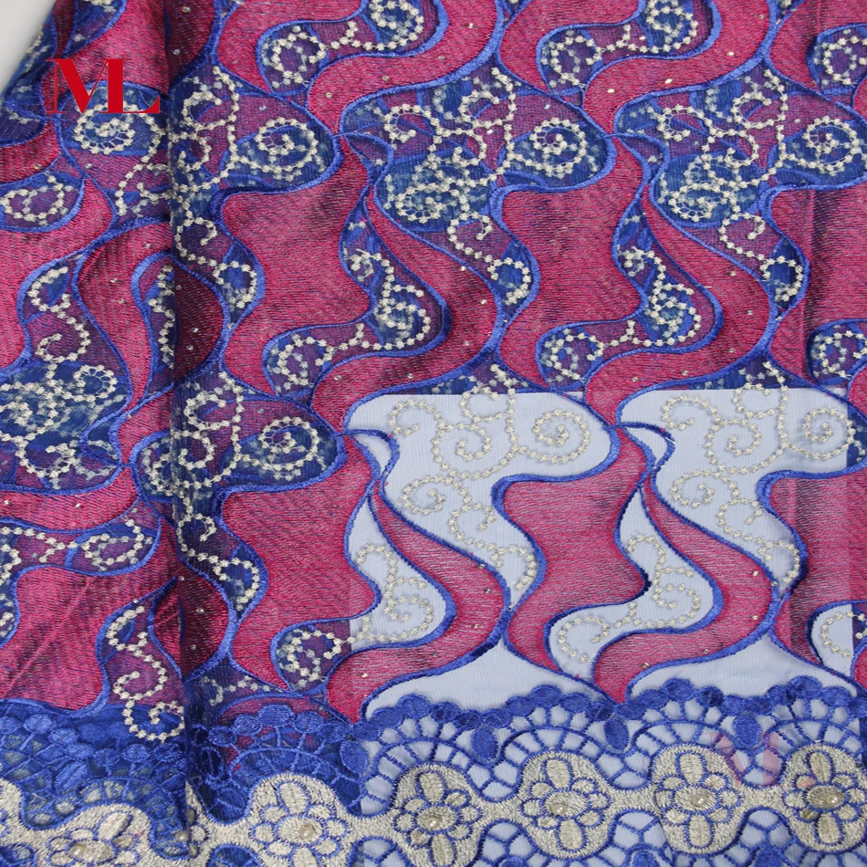 Ml 5yards African Lace Fabric 2018High Quality Nigeria Embroidered Net Tulle French For Wedding Party Dress hq920 | Дом и сад