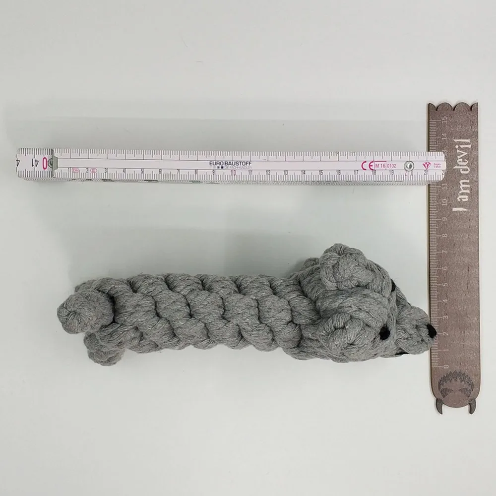 Handmade Cat Chew Toys Grey Cotton Rope Plaited Dog Shape Bite for Cats and Dogs Pet juguetes para gatos | Дом и сад