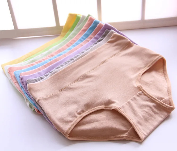 Women 's combed cotton underwear in the waist pure color triangle Womens Underpants |
