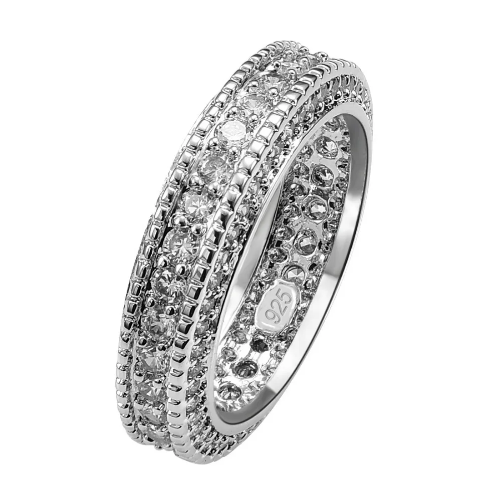 Кольцо из серебра 925 пробы с белым кристаллом циркония размеры 6 7 8 9 10 11|ring jewelry|925