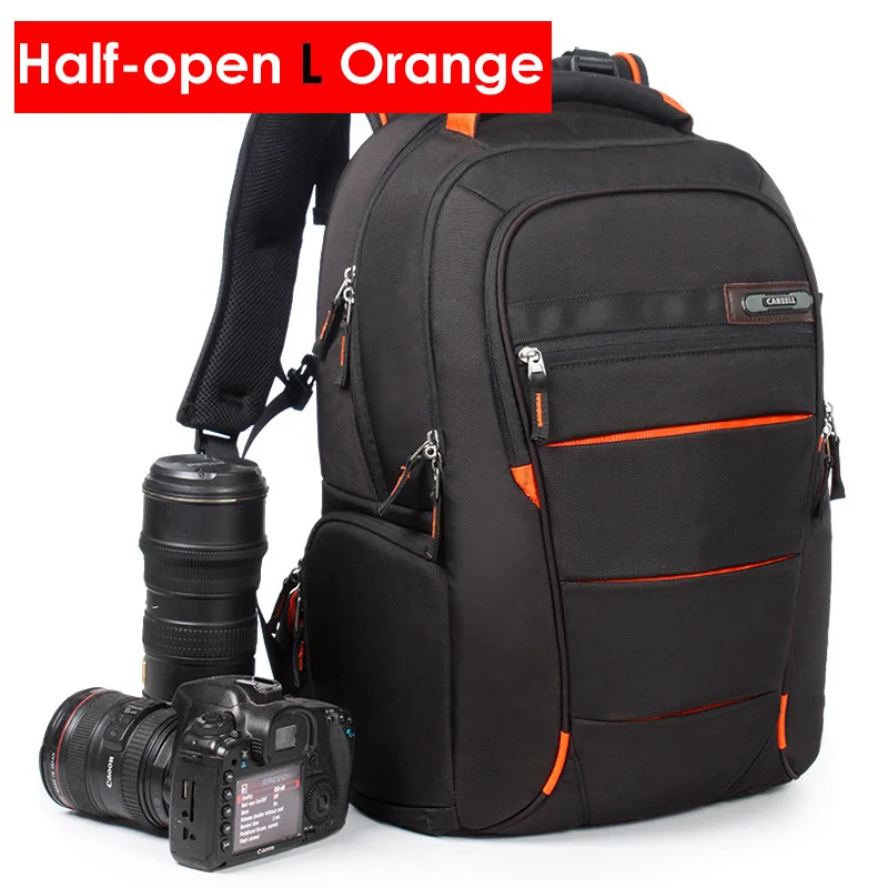 Half-open L Orange CAREELL камера фото Плечи Рюкзак универсальный большой емкости путешествия рюкзак полуоткрытый Полный открытый для Canon/Nikon/sony штатив - Цвет: Half-open L Orange