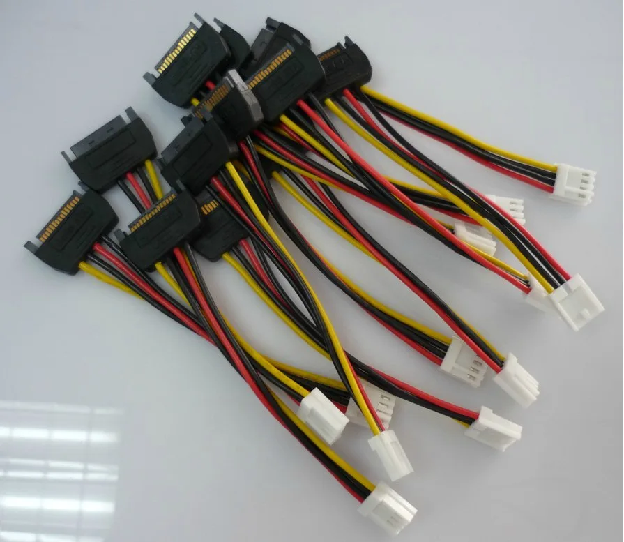 1 шт. 15Pin SATA папа к 4Pin FDD гибкий женский кабель питания свинцовый ПК diy|sata male|fdd floppysata
