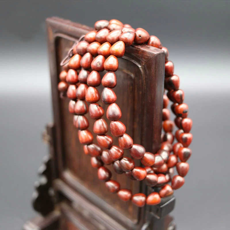 108 *0.8cm African Sandalwood Water Drop Shape Prayer Beads Tibetan Buddhist Mala Buddha Bracelet Rosary Wooden Bangle Jewelry | Украшения