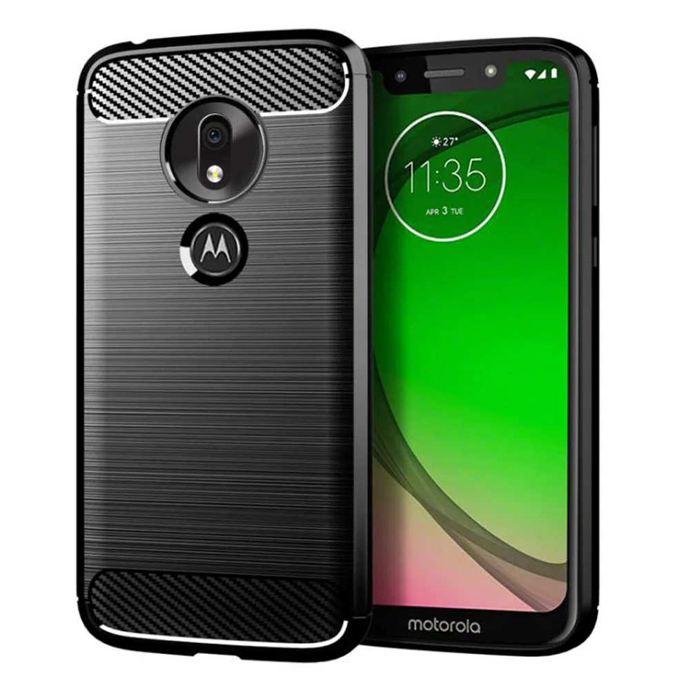 Чехол для Motorola Moto G7 Play (версия ЕС) тонкий чехол из углеродного волокна и ТПУ с