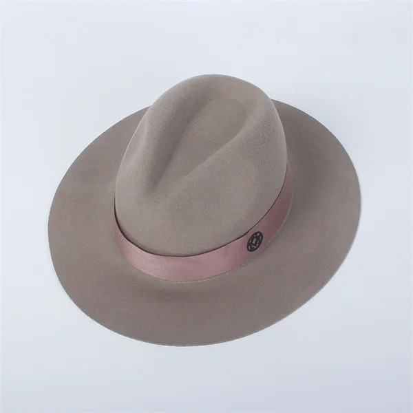 ROSLEUOSI осень зима шерстяная шляпа Fedora для женщин широкие свисающие поля мягкая мужская фетровая шляпа шляпы мужские Панамы шерстяная шляпка для церкви - Цвет: light gray