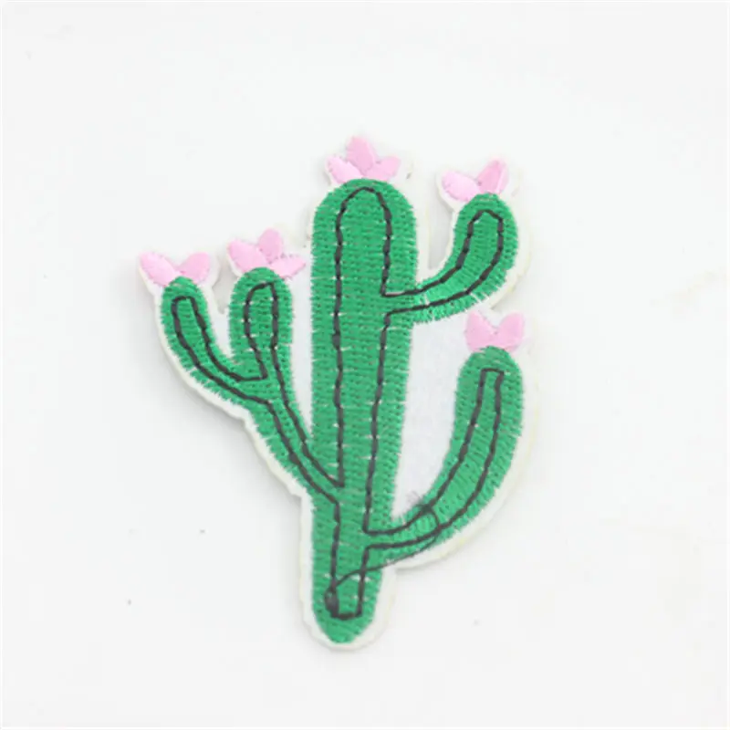 Патчи для одежды 3 шт. с рисунком кактуса и растений вышивкой железные