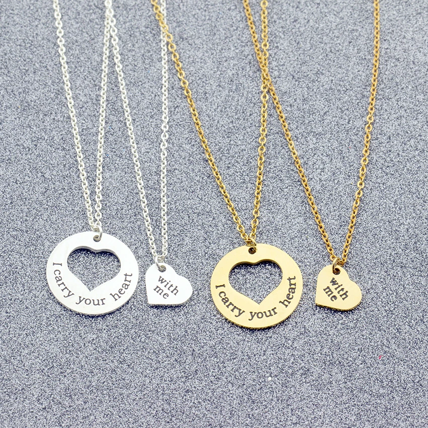 20 шт. цепочка с подвеской в виде сердца надписью I Carry Your Heart With Me|necklace silver|silver