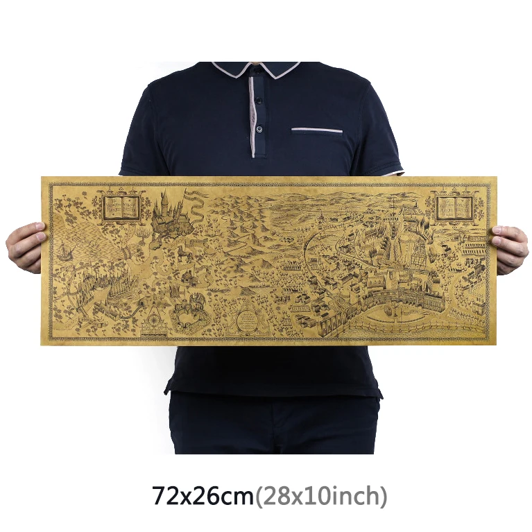 72x26cm Фильм Волшебный мир карта винтажный плакат искусство крафт-бумага постер для бара/Кафе Ретро плакат декоративной живописи 72x26cm - Цвет: 72x26cm